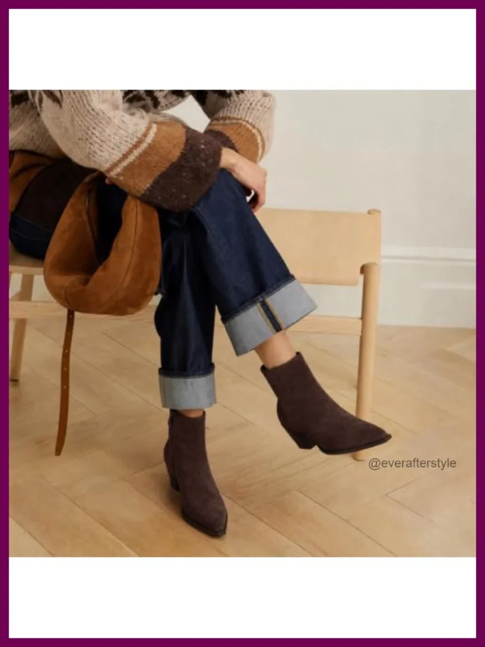 Women's Pointed Toe Faux Suede Ankle Boots Block Heel 2.56